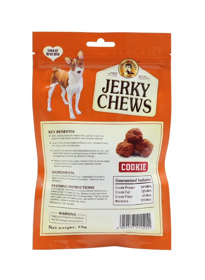 Charlie Jerky Chews Stick Cookie Flavor Premium Dog Treats 70 Gram