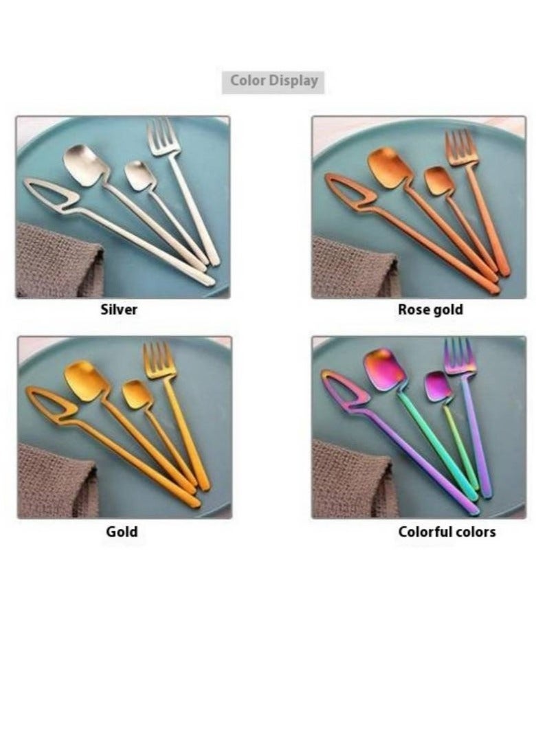 40-Piece Cutlery Set Cup Hanging Tableware Set Multicolour