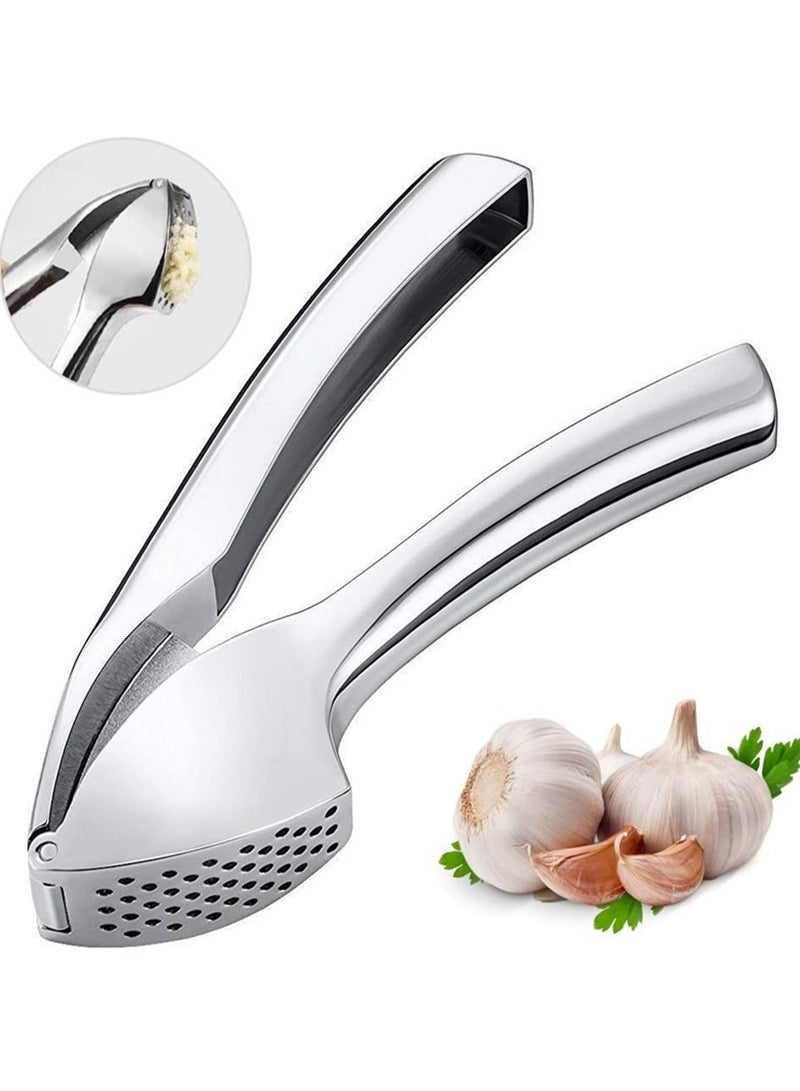 Stainless Steel Kitchen Garlic Paste Large Manual Garlic Press Set Kitchen Gadgets
