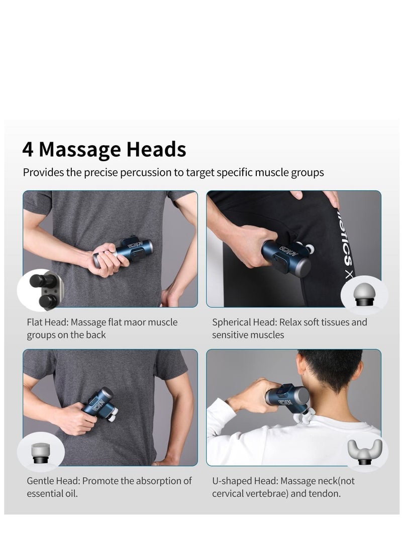 KICA pro Electric Handheld Massager Gun for Athletes Portable Small-Deep Tissue for Body Arms Back Muscle Massager Relief Gem/Sports Pain Recovery, Intelligent Speed Control, Mini Pocketsize