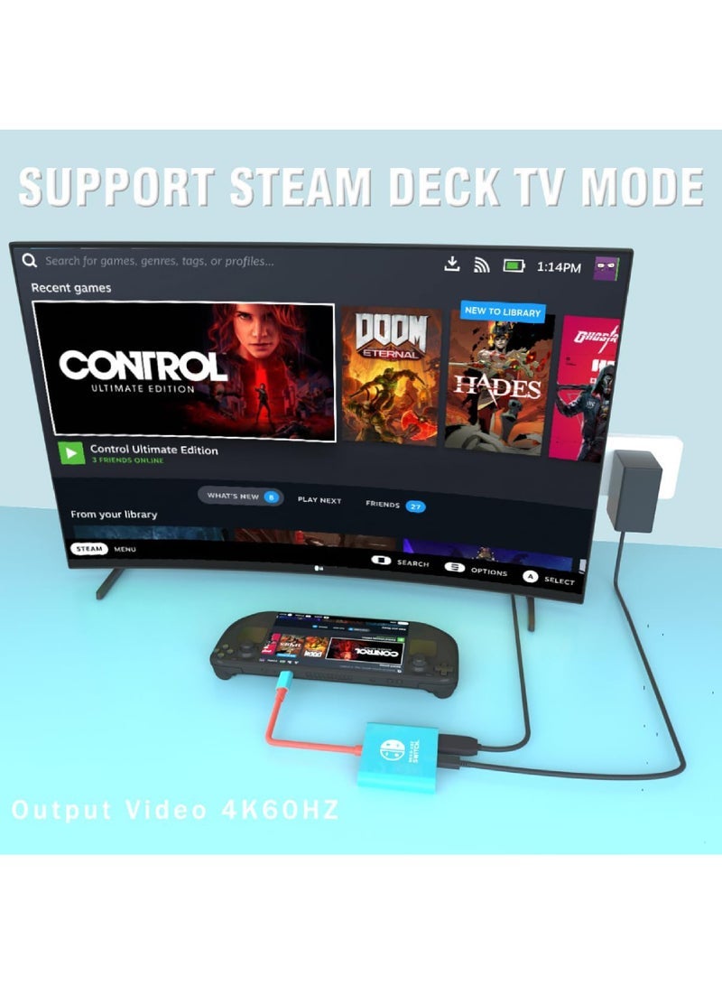 Switch Dock for Nintendo Switch Docking Station Portable Switch TV Dock Adapter Compatible Nintendo Switch/OLED/Steam Deck Support Switch TV Mode with HDMI2.0 Replacement Travel Dock for Switch