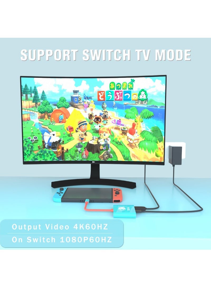 Switch Dock for Nintendo Switch Docking Station Portable Switch TV Dock Adapter Compatible Nintendo Switch/OLED/Steam Deck Support Switch TV Mode with HDMI2.0 Replacement Travel Dock for Switch