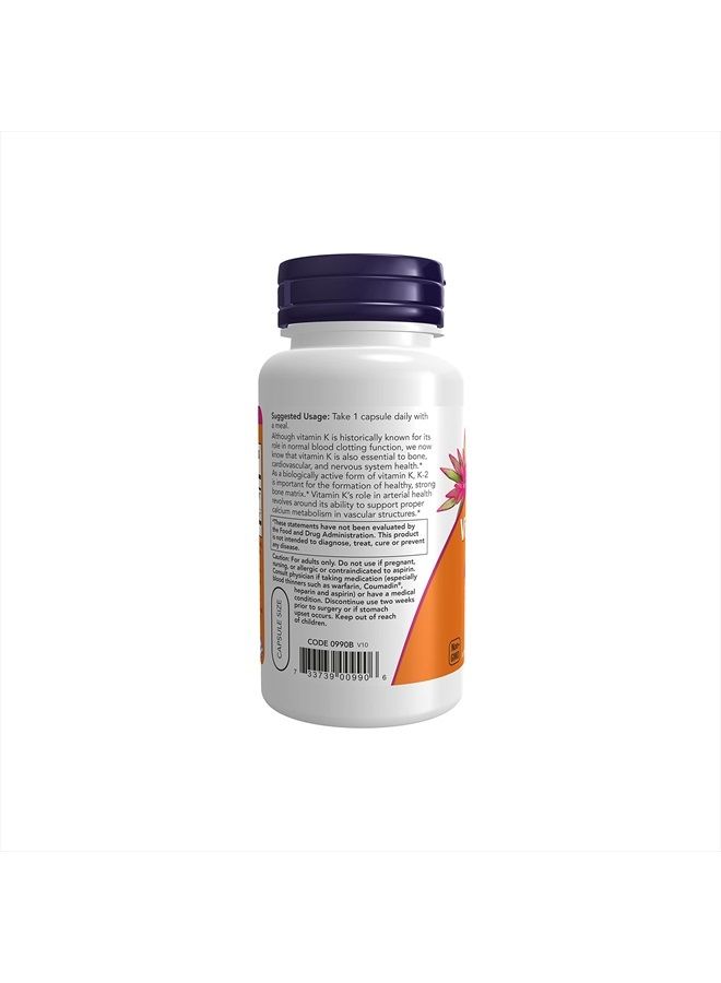 Supplements, Vitamin K-2 100 mcg, Menaquinone-4 (MK-4), Supports Bone Health*, 100 Veg Capsules