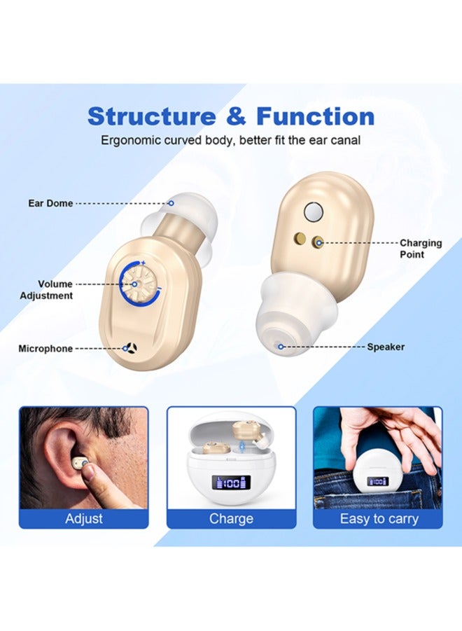 Hearing Aids, Wireless Rechargeable Hearing Amplifier to Aid and Assist Hearing, Premium Comfort Design and Nearly Invisible