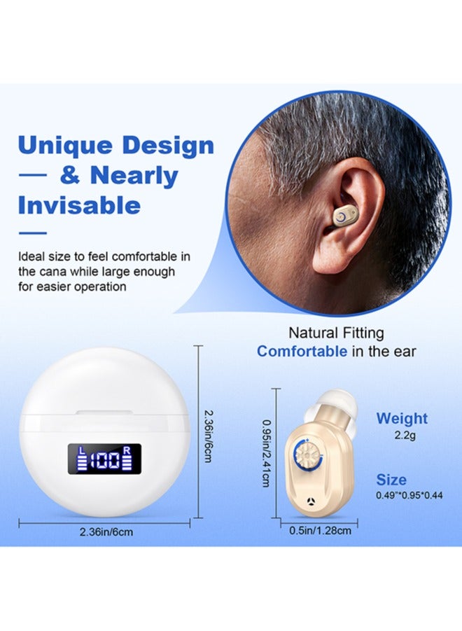 Hearing Aids, Wireless Rechargeable Hearing Amplifier to Aid and Assist Hearing, Premium Comfort Design and Nearly Invisible