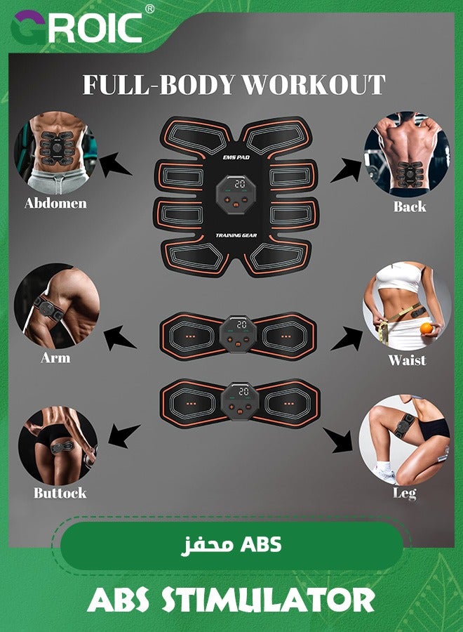 EMS Abdominal Exerciser, ABS Stimulator With 10 Training Programs, Ab Machine, Abdominal Toning Belt Muscle Toner Fitness Training Gear Ab Trainer Equipment for Home,Abs Stimulator Muscle Toner