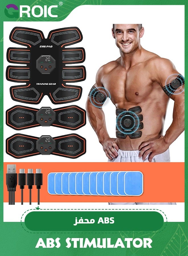 EMS Abdominal Exerciser, ABS Stimulator With 10 Training Programs, Ab Machine, Abdominal Toning Belt Muscle Toner Fitness Training Gear Ab Trainer Equipment for Home,Abs Stimulator Muscle Toner