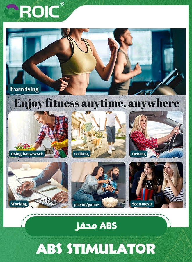 EMS Abdominal Exerciser, ABS Stimulator With 10 Training Programs, Ab Machine, Abdominal Toning Belt Muscle Toner Fitness Training Gear Ab Trainer Equipment for Home,Abs Stimulator Muscle Toner