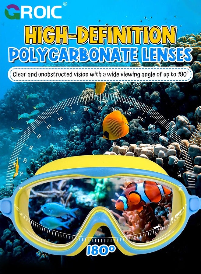 2 Pack Kids Swim Goggles, Wide View Swimming Goggles for Children, Leak-proof UV Protection Waterproof Anti-fog Professional Swim Goggles Clear Vision Underwater for Kids Swimming