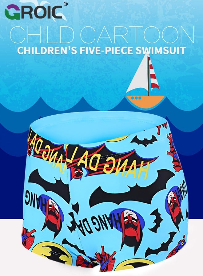 6-Pieces Kids Swim Goggles Set, Batman Swim Caps, Swim Goggles, Batman Swim Trunks, Swim Wing, Swim Nose Clip, Swim Earplug and Bag, Water Sports Learning Swimming Training Aids for 28-38Lb Kids