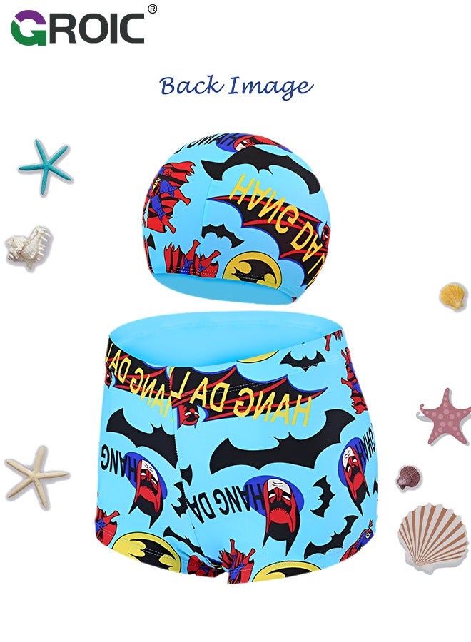 6-Pieces Kids Swim Goggles Set, Batman Swim Caps, Swim Goggles, Batman Swim Trunks, Swim Wing, Swim Nose Clip, Swim Earplug and Bag, Water Sports Learning Swimming Training Aids for 28-38Lb Kids