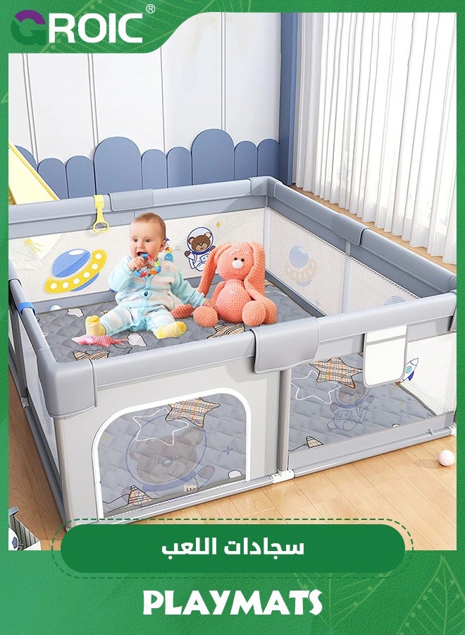 Baby Play Mat, 1.2*2m Playpen Mat with Super Soft Touch, Activity Mat with Upgraded Anti-Slip Bottom, Machine Washable Crawling Mat for Babies, Infants