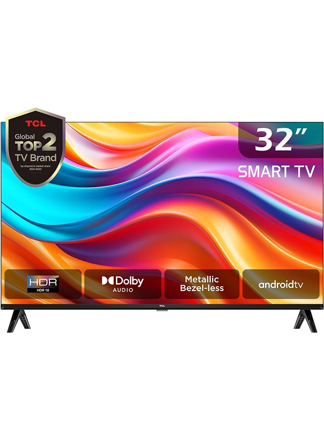 32 Inch FHD Smart Android TV, HDR 10, Dolby Audio, Micro Dimming, Metallic Bezel-less Design (2024 Model) 32S5400AF Black