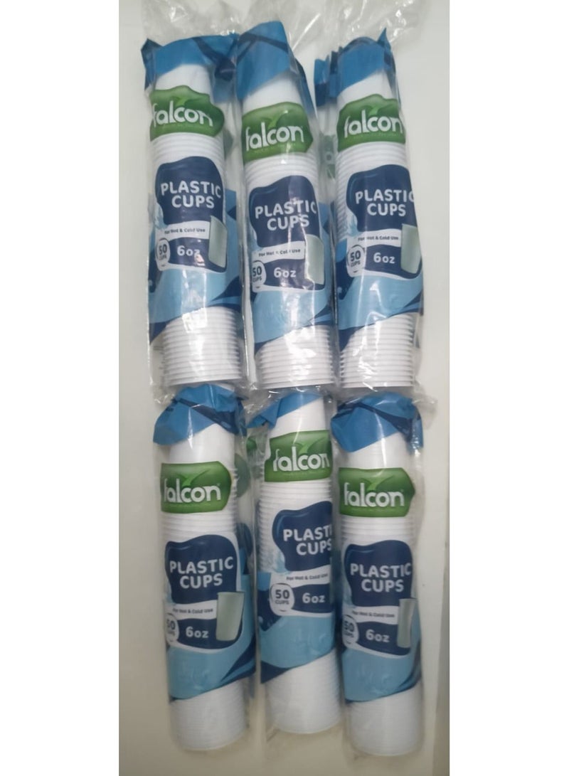 Falcon Pac Of 6  X 50 (300 Pcs)Plastic Cups 6oz