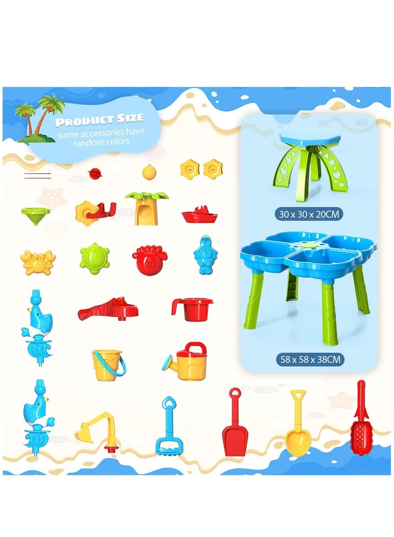 Altheqa Kids Water Table 4 IN 1 Sand Water Table Sport Outdoor Toys for Toddlers Kids Water Game Tables Summer Beach Toys Birthday Gifts Toys for Boys Girls (4 in 1 Water Table)