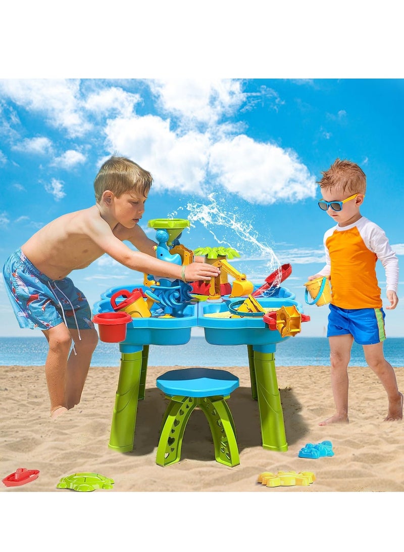 Altheqa Kids Water Table 4 IN 1 Sand Water Table Sport Outdoor Toys for Toddlers Kids Water Game Tables Summer Beach Toys Birthday Gifts Toys for Boys Girls (4 in 1 Water Table)