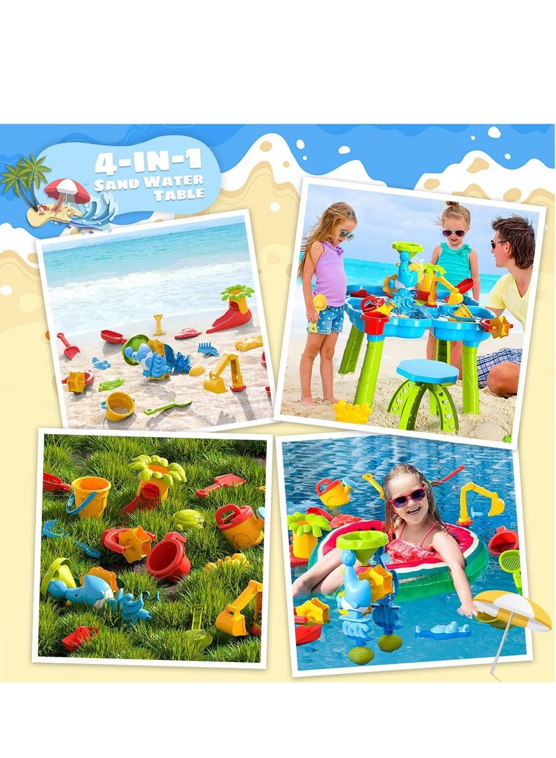 Altheqa Kids Water Table 4 IN 1 Sand Water Table Sport Outdoor Toys for Toddlers Kids Water Game Tables Summer Beach Toys Birthday Gifts Toys for Boys Girls (4 in 1 Water Table)