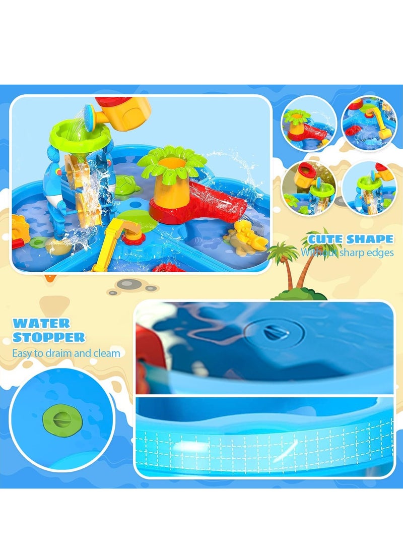 Altheqa Kids Water Table 4 IN 1 Sand Water Table Sport Outdoor Toys for Toddlers Kids Water Game Tables Summer Beach Toys Birthday Gifts Toys for Boys Girls (4 in 1 Water Table)