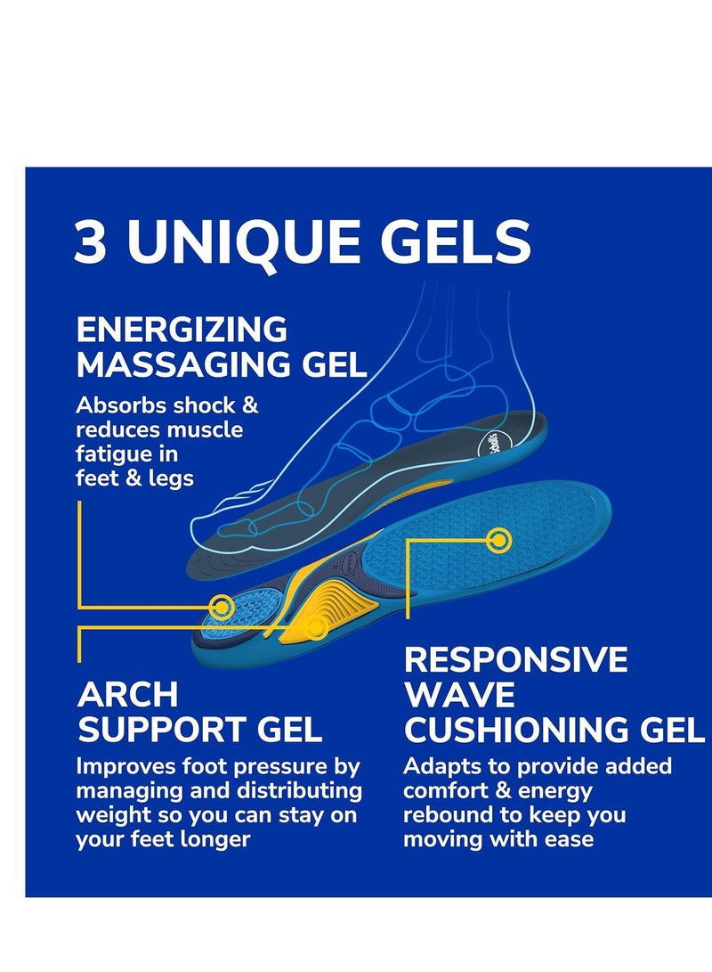 Dr. Scholl’s Energizing Comfort Everyday Insoles with Massaging Gel®, On Your Feet All-day Energy, Shock Absorbing, Arch Support, Trim Inserts to Fit Shoes, Women's Size 6-10, 1 Pair