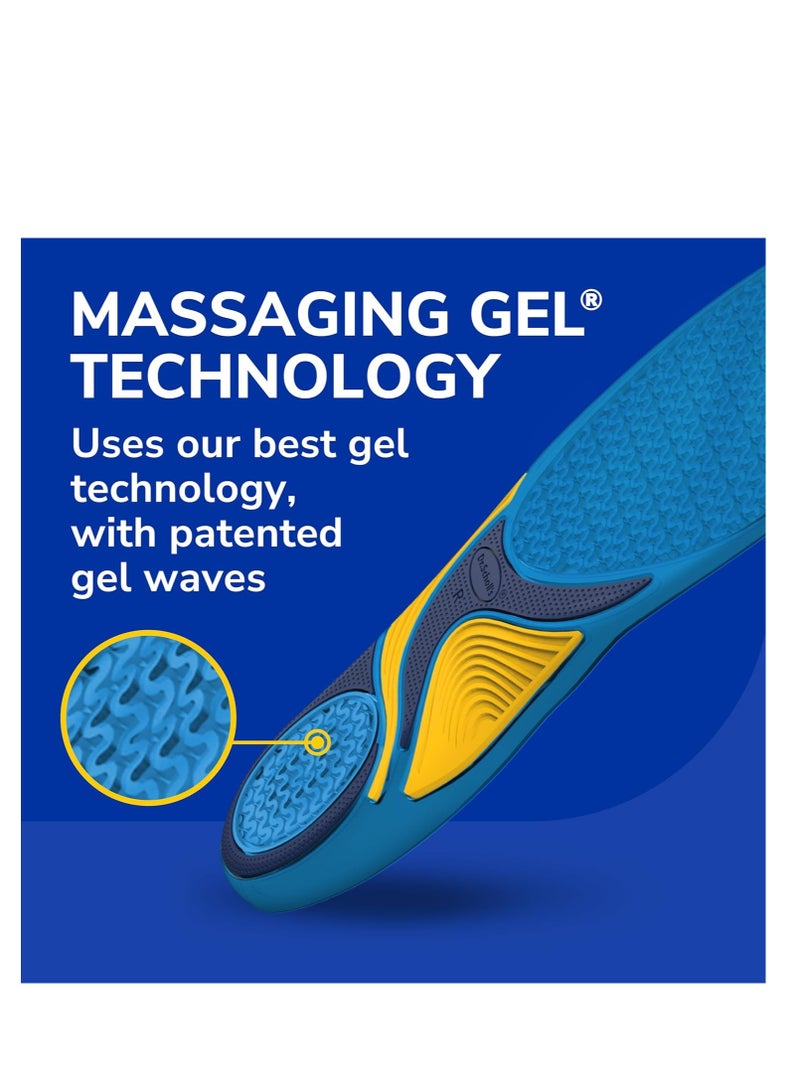 Dr. Scholl’s Energizing Comfort Everyday Insoles with Massaging Gel®, On Your Feet All-day Energy, Shock Absorbing, Arch Support, Trim Inserts to Fit Shoes, Women's Size 6-10, 1 Pair