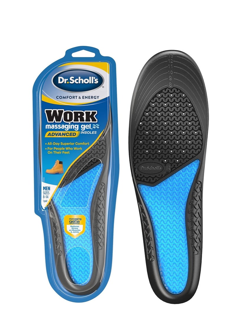 Dr. Scholl's Work Insoles (Pack) // All-Day Shock Absorption and Reinforced Arch Support That Fits in Work Boots and More (for Men's 8-14, Also Available for Women's 6-10) 1 Pair (Pack of 2) 2 Count