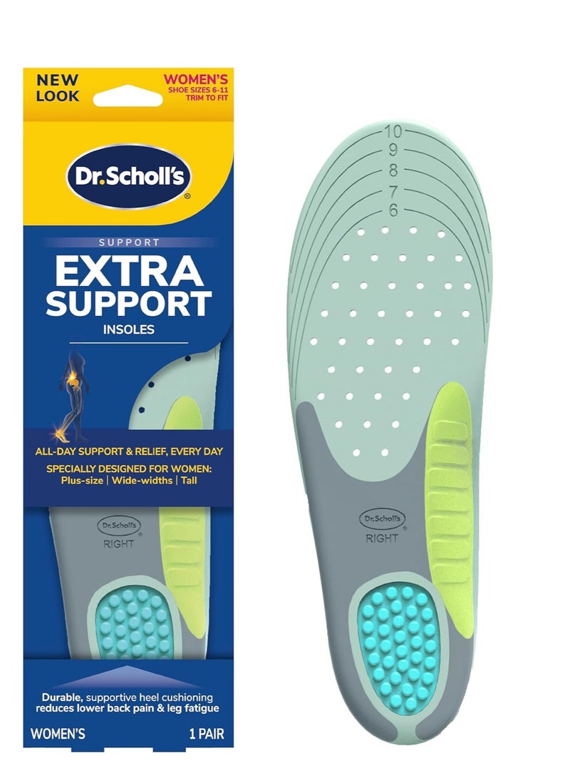 Dr. Scholl's Heavy Duty Support Insole Orthotics, Big & Tall, 200lbs+, Wide Feet, Shock Absorbing, Arch Support, Distributes Pressure, Trim to Fit Inserts, Work Boots & Shoes, Men Size 8-14, 1 Pair