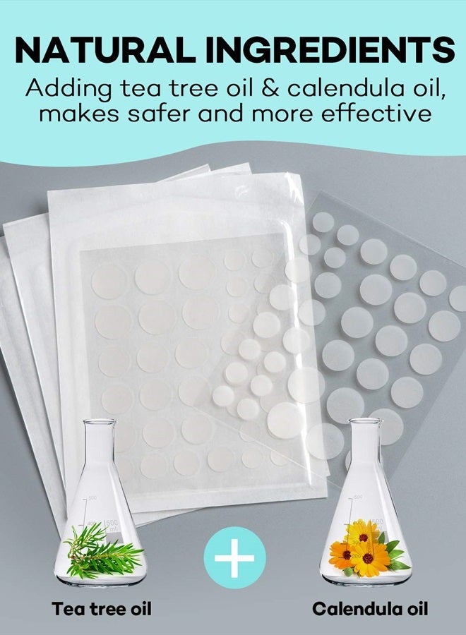 Acne Patch Pimple Patch, 4 Sizes 140 Patches Acne Absorbing Cover Patch, Hydrocolloid Invisible Acne Patches For Face Zit Patch Acne Dots Tea Tree, Calendula Oil