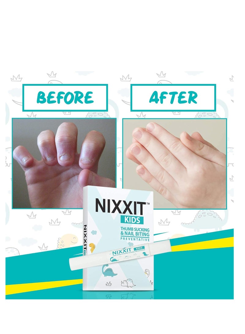 Nail Biting Treatment for Kids - Stop Thumb Sucking for Kids, Toddlers, Children - No Bite Nail Polish Pen - Non Glossy - Bitter Taste - Safe & Effective Solution