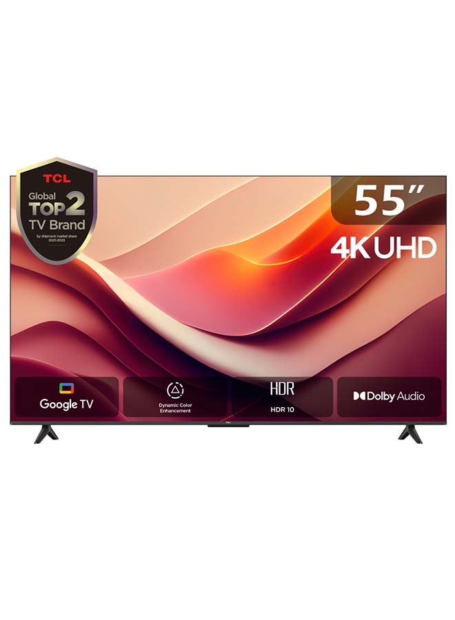 55 Inch 4K UHD Smart Google TV, HDR 10, Dolby Audio, Dynamic Color Enhancement, Metallic Bezel-less Design (2024 Model) 55P69B Black