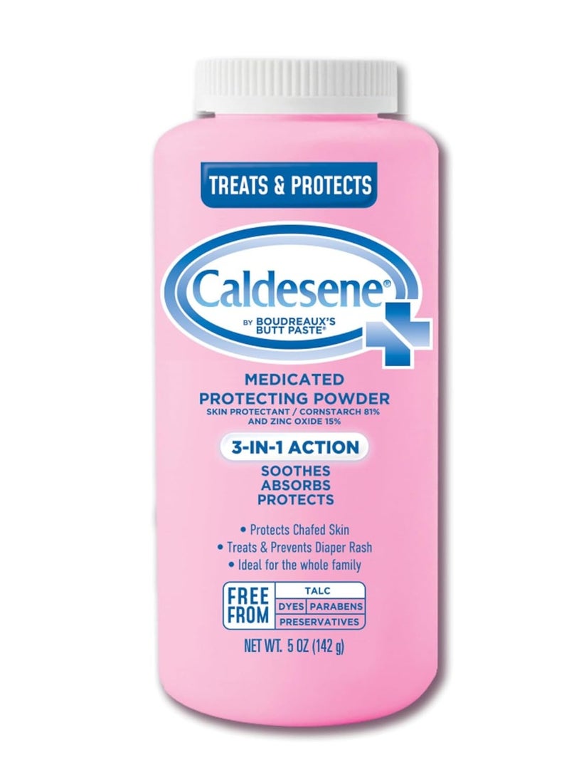 Caldesene Medicated Protecting Body Powder with Zinc Oxide and Cornstarch, Talc Free, 5 Oz