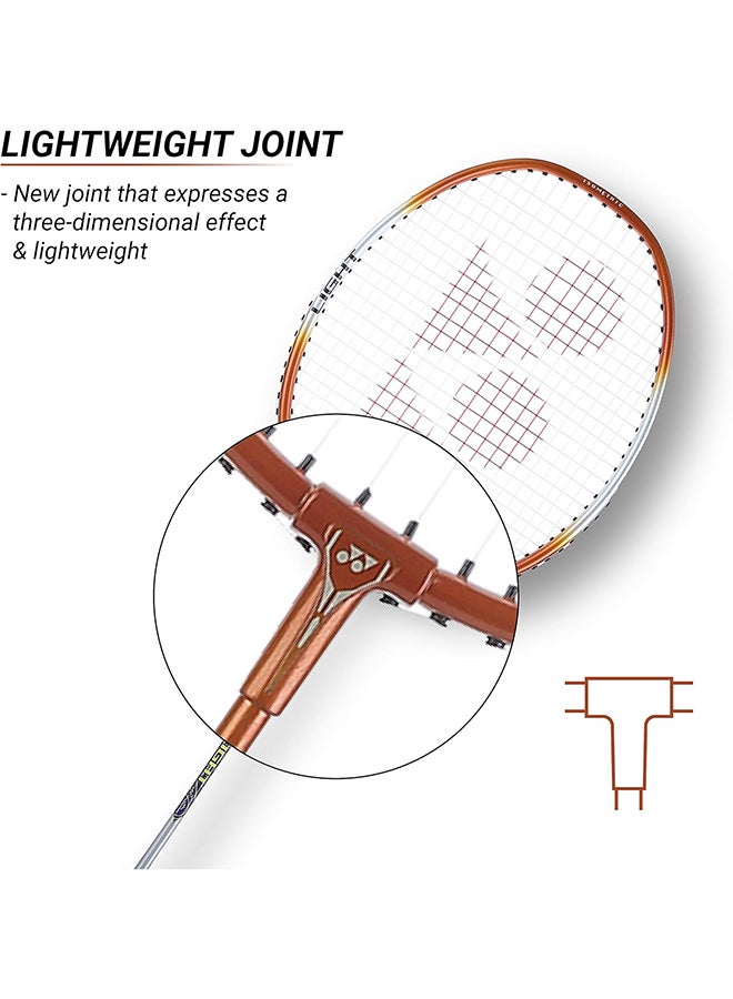 Yonex ZR 100 Light Aluminum Badminton Racquet Strung, Grip Size G4 (Orange)