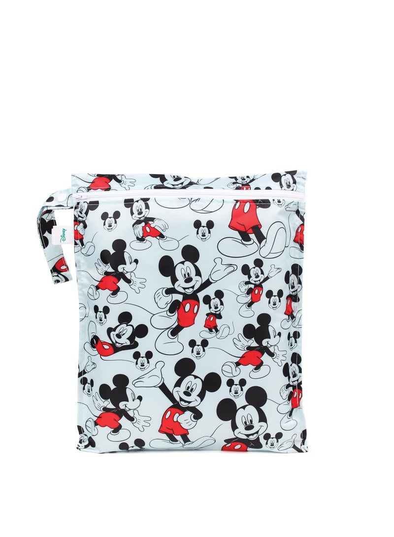 Bumkins Waterproof Wet Bag, Disney Washable, Reusable for Travel, Beach, Pool, Stroller, Diapers, Dirty Gym Clothes, Swimsuits, Toiletries, 12x14 – Mickey Mouse