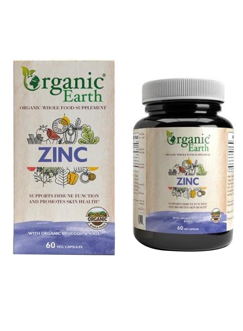 Zinc 25 Mg with Organic Broccoli & Kale 60 Capsules