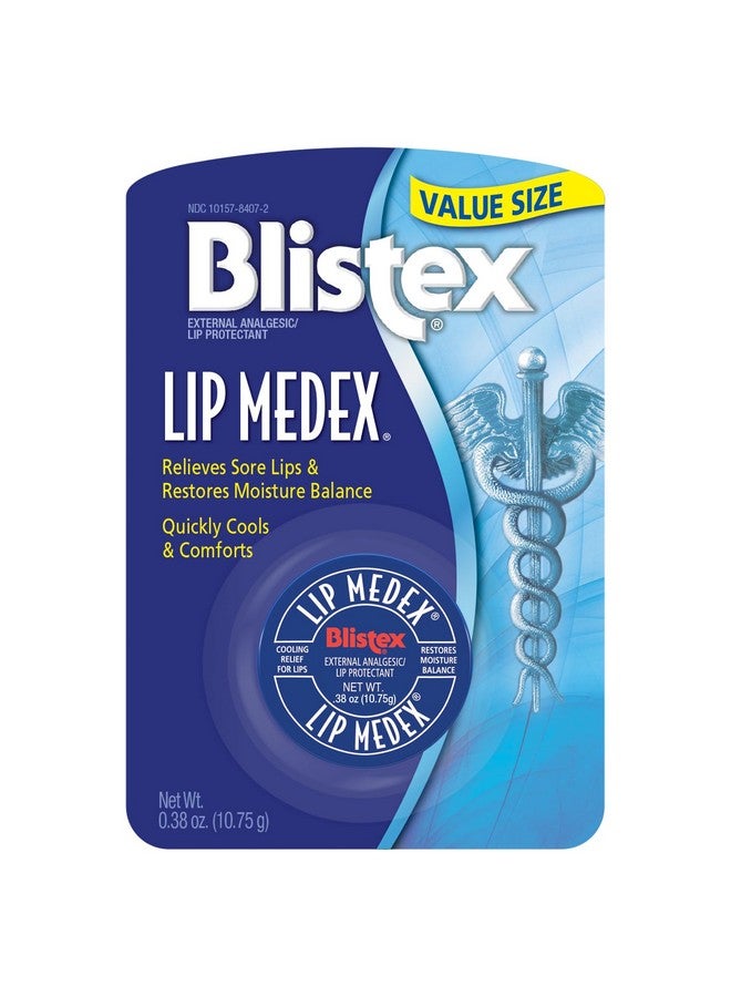Lip Medex Lip Balm 0.38 Ounce Jar Pack Of 6 Medicated Lip Balm & Cooling Lip Care Lip Moisturizer For Dry Cracked Lips Fast Relief For Sore Lips Value Size