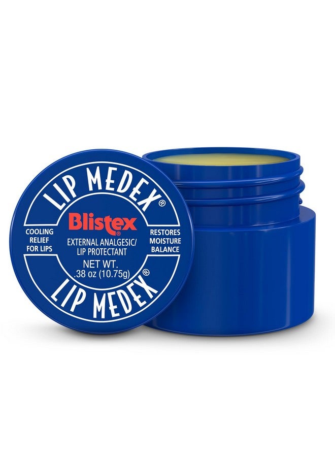 Lip Medex Lip Balm 0.38 Ounce Jar Pack Of 6 Medicated Lip Balm & Cooling Lip Care Lip Moisturizer For Dry Cracked Lips Fast Relief For Sore Lips Value Size