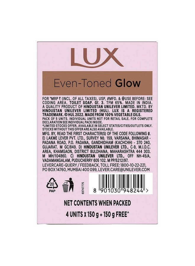 Even Toned Glowbuy 4 Get 1 Offerrose & Vitamin E Bathing Soapfor Glowing Skin Beauty Soaps150 G