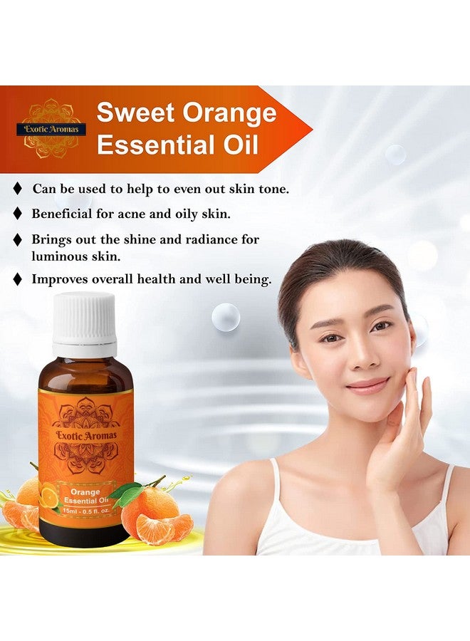 Orange Essential Oil (Sweet) For Aroma Hair Growth & Radiant Skin (15Ml + 15Ml) Pack Of 2