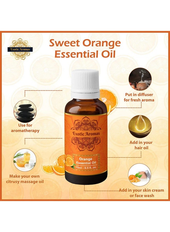 Orange Essential Oil (Sweet) For Aroma Hair Growth & Radiant Skin (15Ml + 15Ml) Pack Of 2