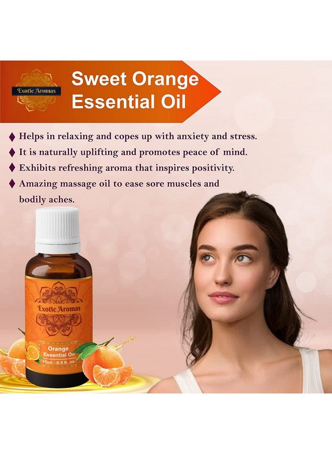 Orange Essential Oil (Sweet) For Aroma Hair Growth & Radiant Skin (15Ml + 15Ml) Pack Of 2