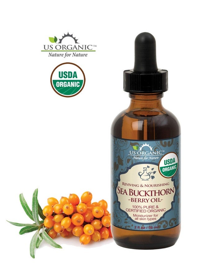 Sea Buckthorn Berry (Fruit) Oil Supercritical Co2 Extracted Usda Certified Organic100% Pure Virgin Unrefined In Amber Glass Bottle Face Hair Spot Treatment Anti Aging 2 Oz (56 Ml)