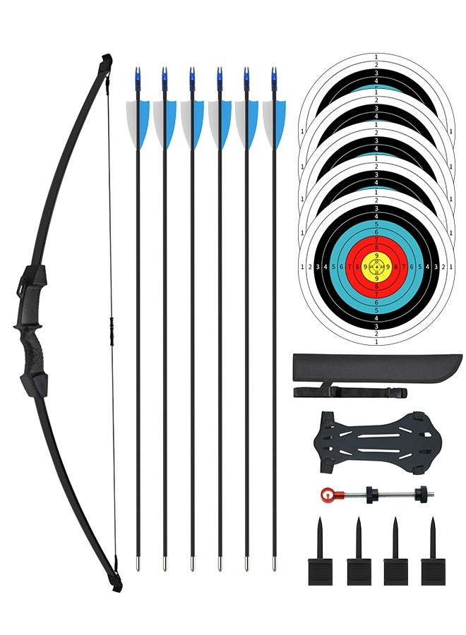 Bow and Arrow Set for Kids and Teens, Beginner Practice Bow, Youth Bow and Arrow with 6 Arrows and Accessories for Outdoor Sports Game