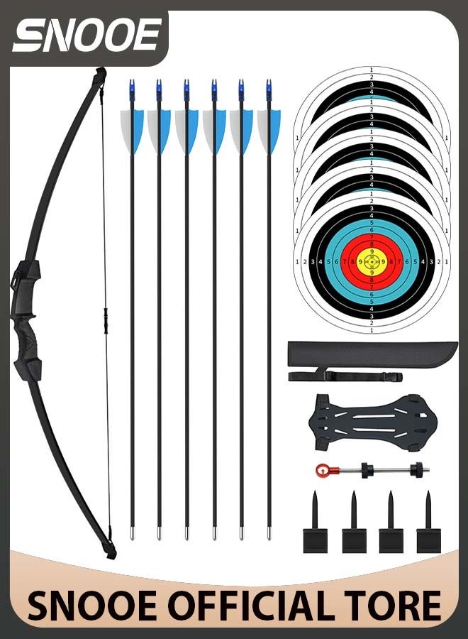 Bow and Arrow Set for Kids and Teens, Beginner Practice Bow, Youth Bow and Arrow with 6 Arrows and Accessories for Outdoor Sports Game