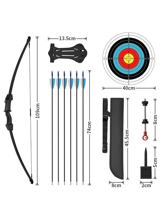 Bow and Arrow Set for Kids and Teens, Beginner Practice Bow, Youth Bow and Arrow with 6 Arrows and Accessories for Outdoor Sports Game