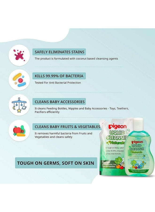 Liquid Cleanser Naturals Bottle And Refill Comboph Friendlyno Added Color & Alcoholnatural Cleanser For Baby Feeding Bottlebood Bowlsfeeding Accessoriesfruits And Vegetables400 Ml