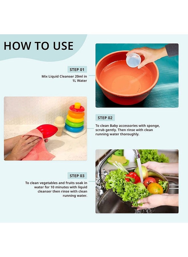 Liquid Cleanser Naturals Bottle And Refill Comboph Friendlyno Added Color & Alcoholnatural Cleanser For Baby Feeding Bottlebood Bowlsfeeding Accessoriesfruits And Vegetables400 Ml