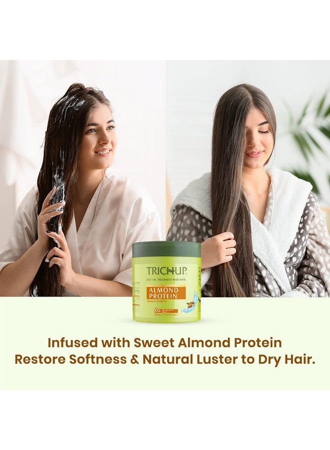 Almond Protein Hair Mask (500 Ml) Repairs Damaged & Rough Hair Restore Softness Natural Luster