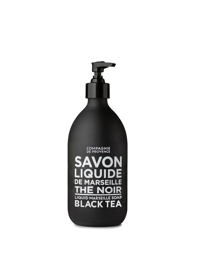 Compagnie De Provence Savon De Marseille Extra Pure Liquid Soap Black Tea 16.9 Fl Oz Glass Pump Bottle