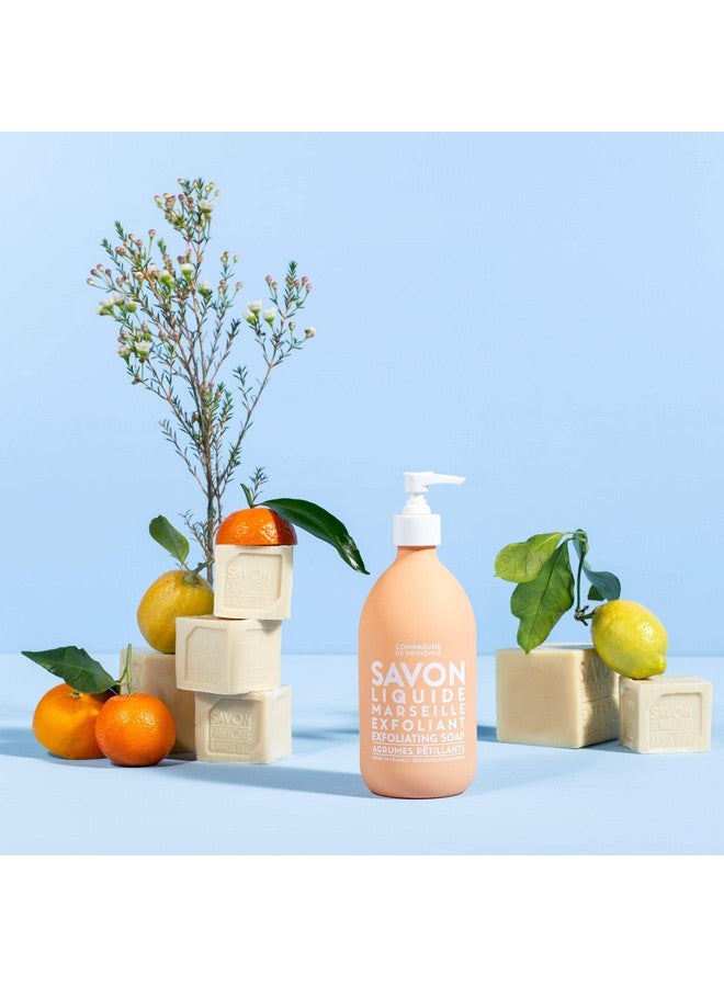 Compagnie De Provence Savon De Marseille Extra Pure Liquid Soap Exfoliating Sparking Citrus 16.7 Fl Oz Glass Pump Bottle