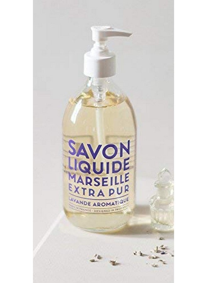 Compagnie De Provence Savon De Marseille Extra Pure Liquid Soap Aromatic Lavender 16.7 Fl Oz Glass Pump Bottle