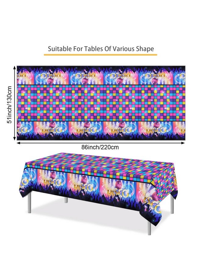 Disco Tablecloth For Party Decoration 3 Packs Disco Tablecovers Diso Theme Disposable Plastic Rectangular Table Covers For 1970S Disco Fever Music Record Neon Night Birthday Party Supplies